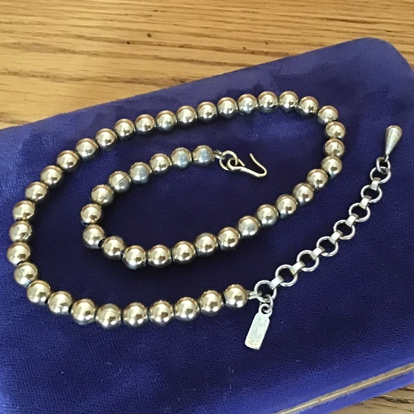 Monet Vintage Gold Tone Bead Necklace 15” Adjustable - Picture 10 of 11